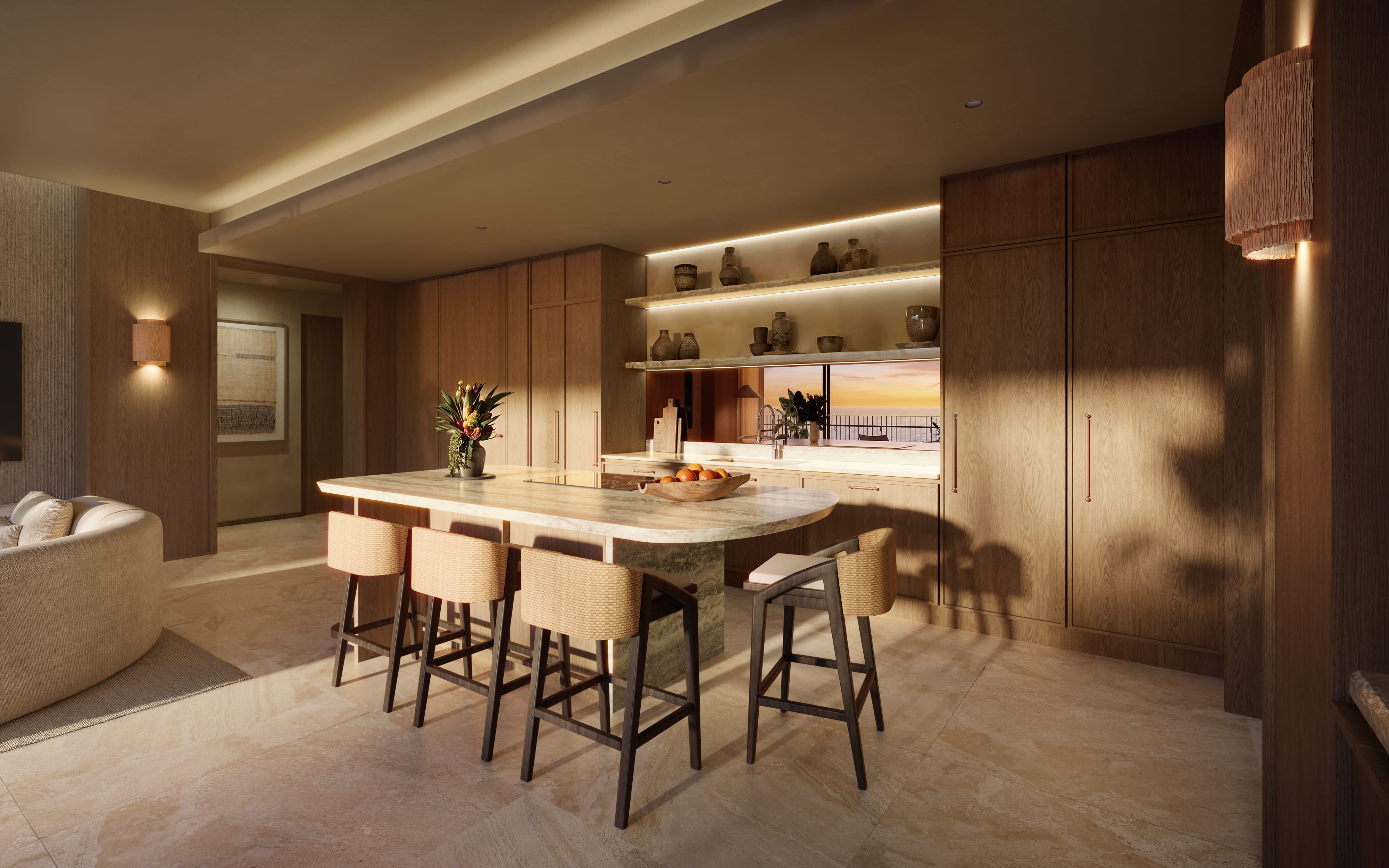 Interior render, master suite