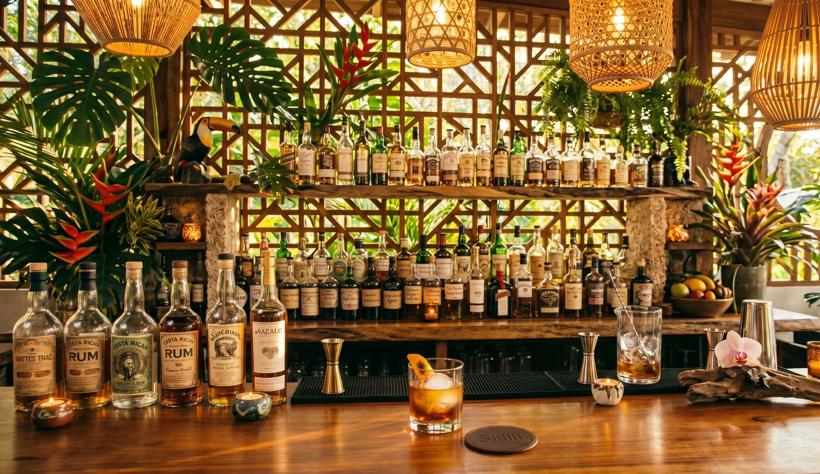 Intimate speakeasy bar interior at Maravé, moody, low-light, hidden