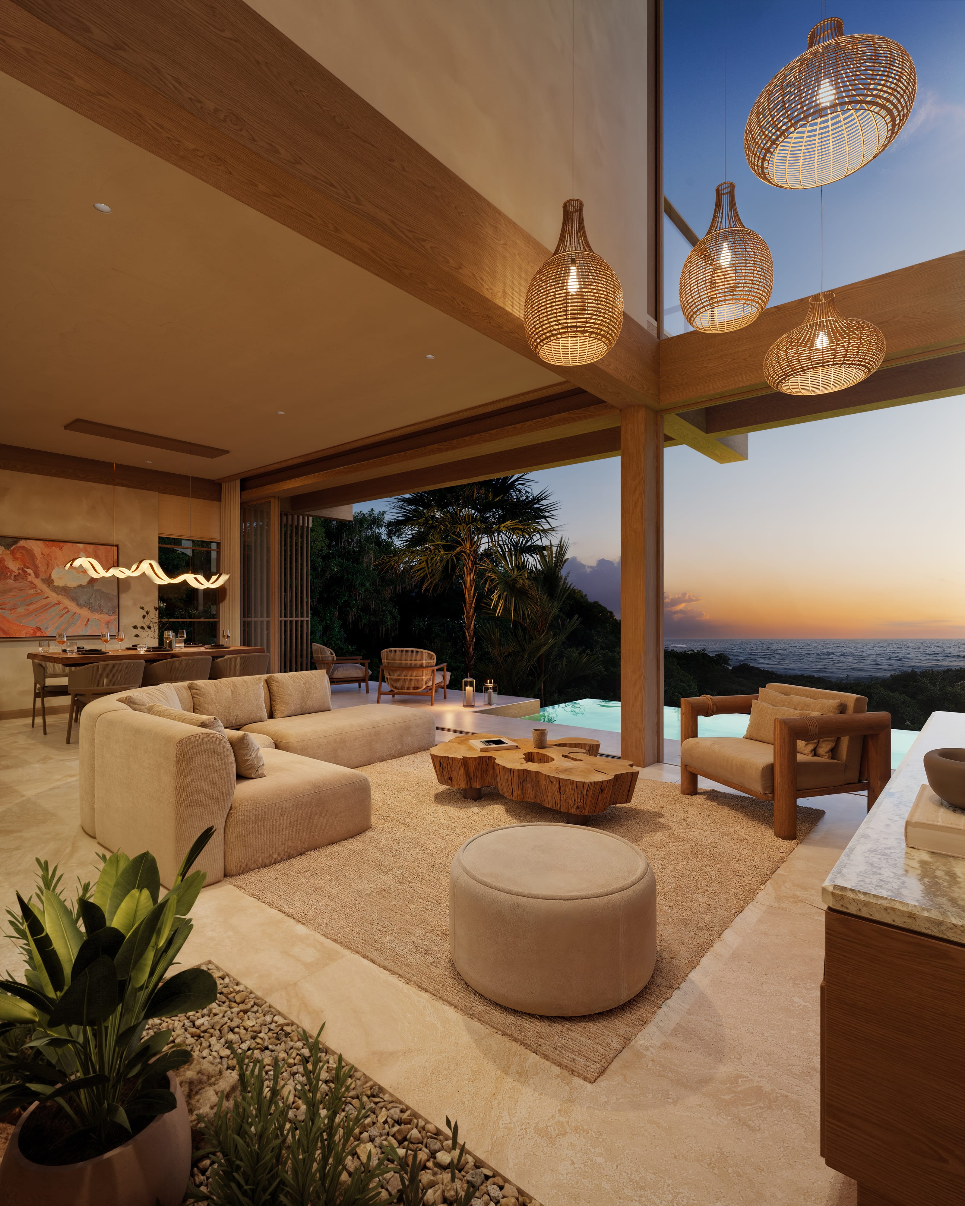 Interior render, terrace